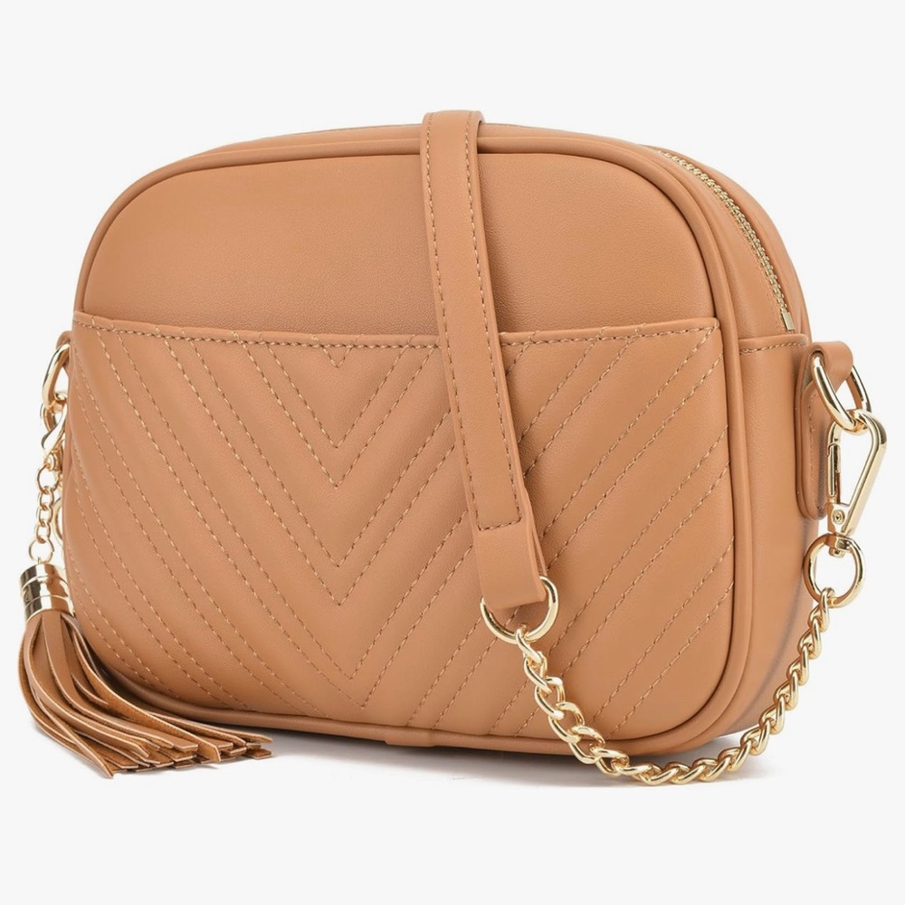 Elegant Tan Quilted Women's Bag